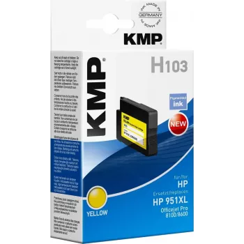 KMP H103 gul kompatibel bläckpatron 30 ml (ersätter HP 951XL) för HP Officejet Pro 251dw, 276dw, 8100, 8600, 8610, 8620, 8630 1723,4009