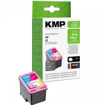 KMP H161 tri-colour bläckpatron (cyan, magenta, gul) för HP 62 – 4,5 ml 1741.4830