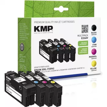 KMP 1637,4005 kompatibel multipack bläckpatroner för Epson Workforce Pro WF-3720 serie - svart, cyan, magenta, gul (4-pack) 1638,4005