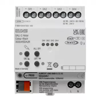 JUNG KNX DALI-2 aktor färg 4-fack, DIN-skena, 4 TE, Secure (300041SDA2R)