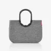 reisenthel loopshopper L shoppingkorg, Twist Silver, 25 L, aluminiumram, polyester OR7052