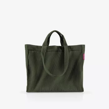 reisenthel Softshopper cord dark matcha GR5057 axelväska polyester 28 l