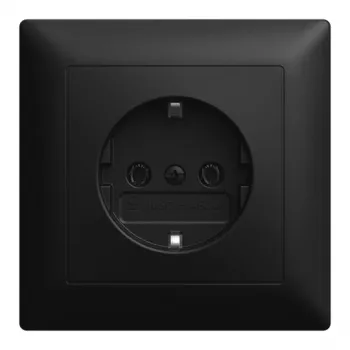 Busch-Jaeger BJ 20 EUJR-915 SCHUKO infällt uttag, helplatta, utan spridningsklor, matt svart 2CKA002011A6346