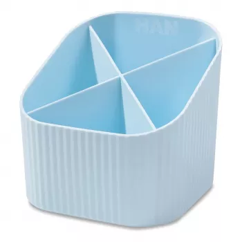 HAN X-LOOP pennställ, pastellblå, 4 fack, 11,1 x 11,1 x 10,5 cm 17238-884D