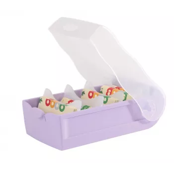 HAN CROCO A7 liggande kartotekslåda, pastellviolett genomskinlig kropp med klart lock, polypropylen, 1 st 997-887