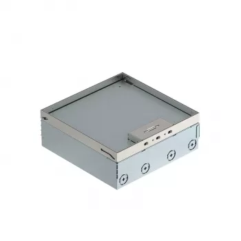 OBO Bettermann UDHO 2R golvbox med 2x2 VDE Schuko-uttag, rostfritt lock 7427300