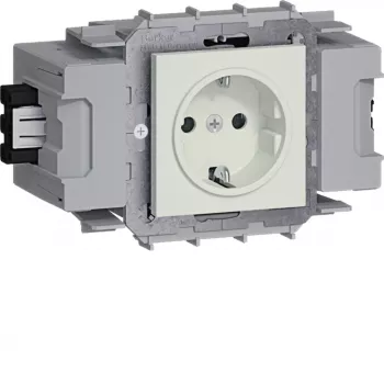HAGER GS10019016 1-vägs Schuko-uttag med Wago Winsta front-snap-in, renvit