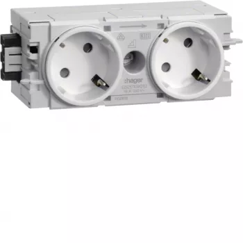 HAGER GS20109016 2-fack 45° C-profil uttag trafikvit