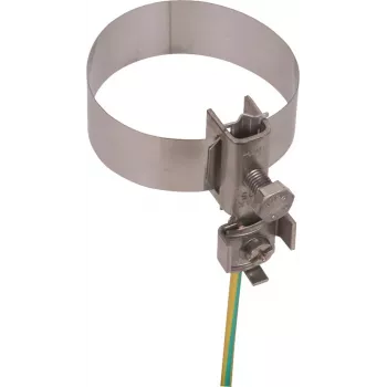 DEHN 540910 jordbandsrörklämma för rör 26,9-60,3 mm, varmförzinkat stål, rostfritt band