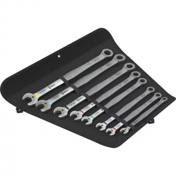 Wera 6007 Joker Imperial 8-delat ring- och gaffelnyckelset, 5/16 inch–3/4 inch, krom-molybdenstål, textilväska 05020385001