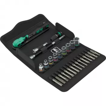 Wera 8100 SA 15 Zyklop omkopplingsbar spärrnyckel 1/4 inch fäste med svängbart huvud och Kraftform-handtag 05005542001