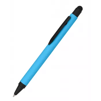 ONLINE SCHREIBGERÄTE ALU stylus kulspetspenna blå, vridmekanism, medium spets, inbyggd stylus för kapacitiva pekskärmar 32118/3D
