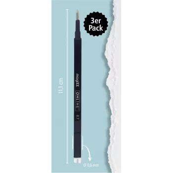 ONLINE magiXX gelpennsrefill svart 0,7 mm, 3-pack 40161/3