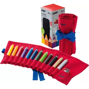 LAMY 3plus färgpennset med pennvässare (12 pennor, olika färger) 1226066