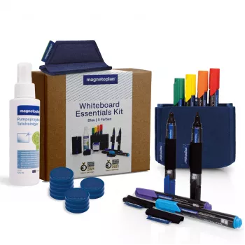 MAGNETOPLAN HOLTZ Whiteboard Essentials Kit blå - sudd & magnetisk förvaring (1230914)