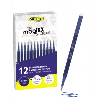 ONLINE magiXX gelpennerefiller blå 0,7 mm medium 12-pack (40167)