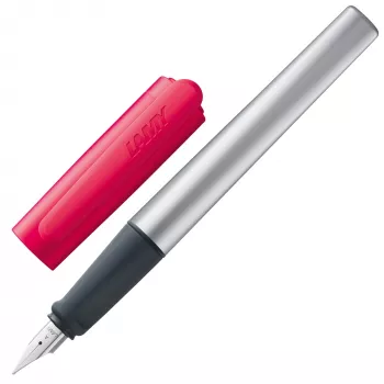 LAMY nexx Fountain Pen Crimson/Silver A Nib for Beginners 1238592