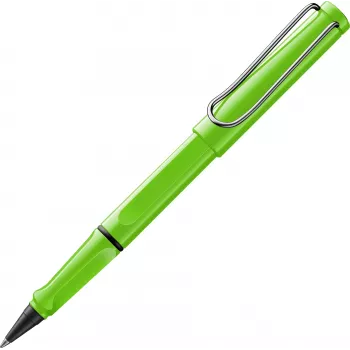 LAMY safari Rollerball Pen Green High-Gloss with Ergonomic Grip and Metal Clip 1240192