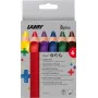LAMY 3plus färgpennor, 6-set, ergonomiskt trekantiga, extra tjocka brottsäkra stift, olika färger 1222002
