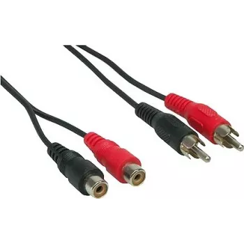 Good Connections 2x RCA-hane till 2x RCA-hona stereo ljudförlängningskabel, 1,5 m, svart AS-2CV2