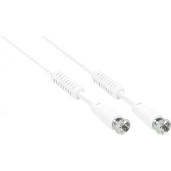 GoodConnections F-typ till F-typ koaxialkabel med ferritkärna, 100 % skärmad, 2,5 m, vit (S-FP25W)