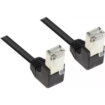 Good Connections Cat 5e F/UTP patchkabel, 3 m, svart, RJ45-kontakter vinklade 90° nedåt 805S-030WI