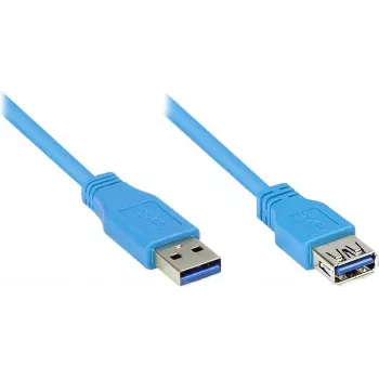 GoodConnections USB 3.0 förlängningskabel A hane till A hona, blå, 1 m (2711-B01)