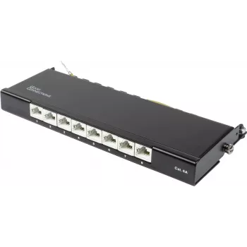 GoodConnections Alcasa GC-N0118 Cat.6a skärmad keystone-modul, verktygsfri, RJ45, 10G, svart