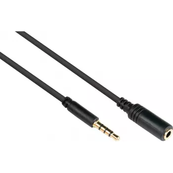GoodConnections 3,5mm TRRS ljudförlängningskabel, kontakt till uttag, 5m, svart AS-35V4B5