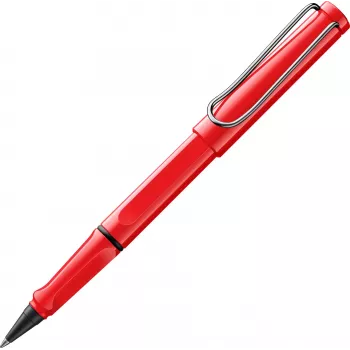 LAMY Safari rullpenn röd högglans med metallklämma och ergonomiskt grepp, inklusive T 10 bläckpatron 1240183