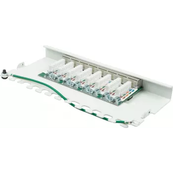 GoodConnections GC-N0113 desktop Cat.6 8-port STP patchpanel, 0,5U, verktygsfri, renvit RAL9010