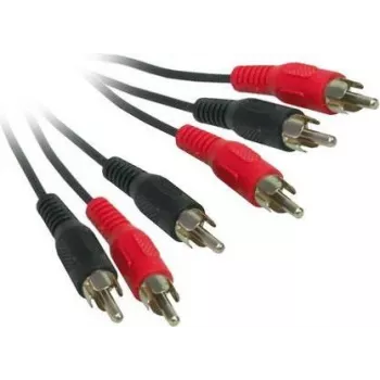 Good Connections AVB-02 3x RCA kontakt till 3x RCA kontakt kompositvideo + stereo audiokabel, 2 m, svart