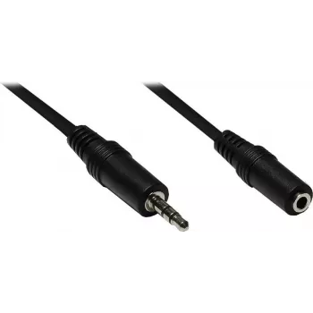 GoodConnections AS-35V3 3,5mm stereo audioförlängningskabel, kontakt till uttag, 3 m, svart