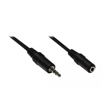 GoodConnections AS-35V3 3,5mm stereo audioförlängningskabel, kontakt till uttag, 3 m, svart