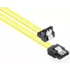 GoodConnections SATA 6 Gb/s-kabel med metallklämma, vinklad, 0,50 m, gul 5047-AW05Y