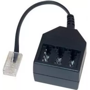 GoodConnections telefonadapter RJ45 (8P4C) hane till TAE-F-hona, 20 cm, svart T4A-NFF