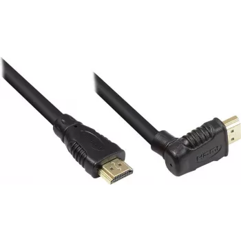 Good Connections High-Speed HDMI-kabel med Ethernet, vinklad uppåtriktad kontakt, förgylld, 1 m, svart 4510-GWO010