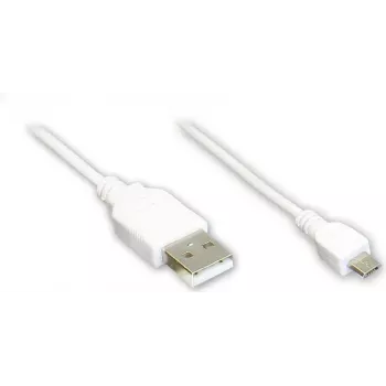 GoodConnections Alcasa USB 2.0-kabel, USB-A till Micro-USB B, 3 m, vit 2510-MB03W