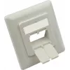 GoodConnections centruminsats 50x50mm med täckram 80x80mm för nätverksuttag, signalvit RAL9003 (GC-N0155)
