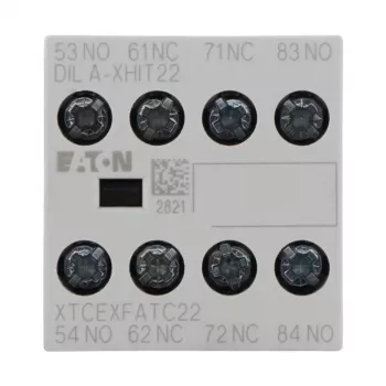 Eaton DILA-XHIT22 hjälpkontaktblock, 2NO+2NC, frontmontage, skruvklämmor, svart/vit 101044