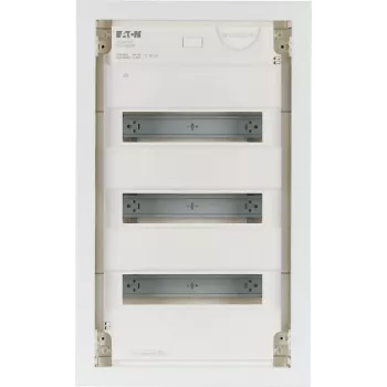 Eaton KLV-36HWP-F utanpåliggande fördelningsskåp, 3 rader, 36 moduler, genomskinlig dörr, vit 178810