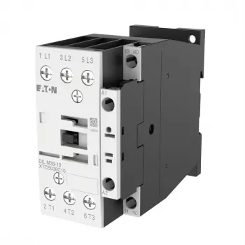 Eaton DILM38-10 Power Contactor, 230 V AC 50 Hz / 240 V AC 60 Hz Coil, 3-Pole, 38 A, 1 NO Auxiliary Contact 112428