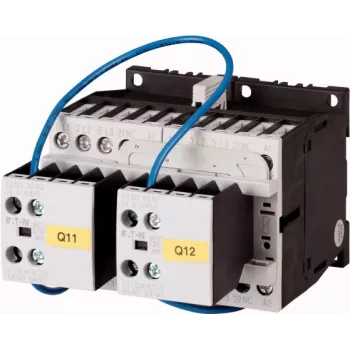 EATON omkastarkontaktor 4 kW 400 V AC, 230 V 50 Hz spole, 3-polig, 2NO+2NC, DIN-skena 278086