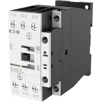 Eaton DILM32-10(RDC24) kontaktor, 3-polig, 32 A, 24-27 V DC spole, 1 NO hjälpkontakt 277274