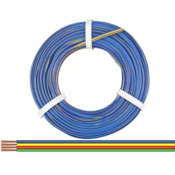 Donau Elektronik 418-50 flerkärnig lits 4 x 0,14 mm², grön/röd/gul/blå, 50 m