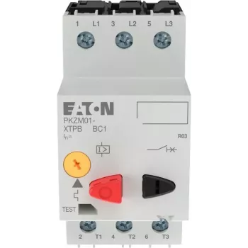 EATON PKZM01-1 motorskyddsbrytare, 1 A, 0,25 kW, 3-polig, tryckknappsmanövrering 278479