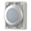 Eaton RMQ-Titan platt rund signallamphuvud, vit lins, kromring, M30C-FL-W 183287