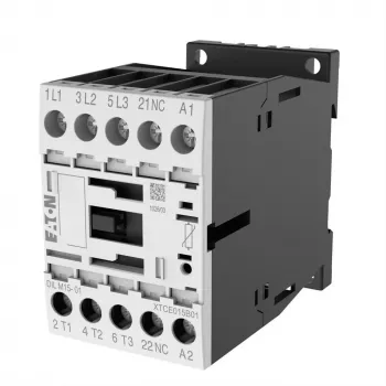 Eaton DILM15-01 kontaktor, 3-polig, 15 A, 230 V AC spole, 1 NC hjälpkontakt 290093
