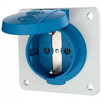Mennekes 11031F Schuko-utanpåliggande uttag, 16 A, 230 V, IP54, blå