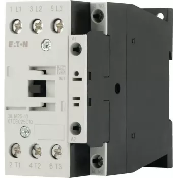Eaton DILM25-10 24V 50Hz 3-polig effektkontaktor, 25 A AC-3, 11 kW, 1 NO hjälpkontakt, skruvklämmor, DIN-skenmontage, IP00 277119